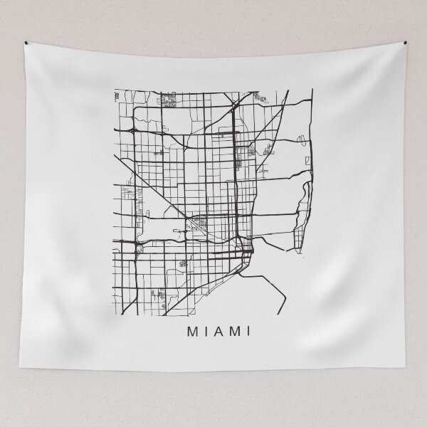 Item preview, Miami Minimalist City Street Map Dark Design designed and sold by Andrewkgolf.