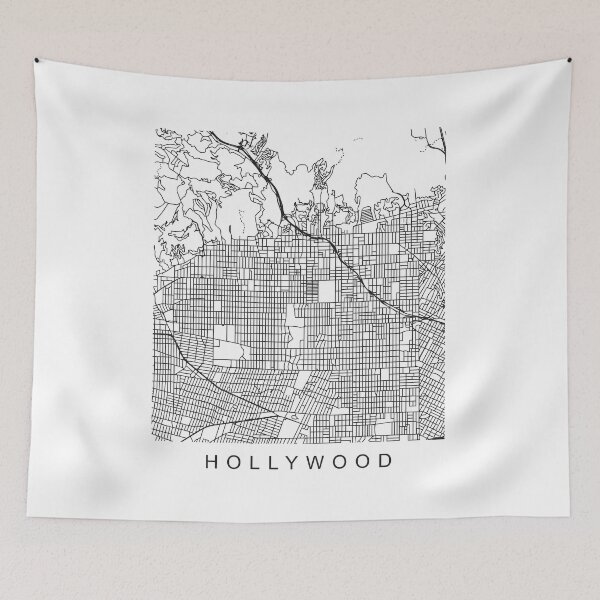 Item preview, Hollywood Minimalist City Street Map Dark Design designed and sold by Andrewkgolf.