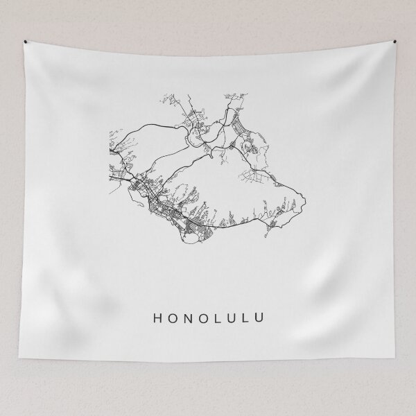 Item preview, Honolulu HI Minimalist City Street Map Dark Design designed and sold by Andrewkgolf.