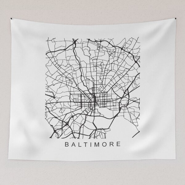 Item preview, Baltimore MD Minimalist City Street Map Dark Design designed and sold by Andrewkgolf.