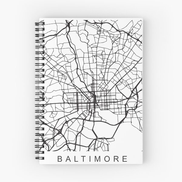 Item preview, Baltimore MD Minimalist City Street Map Dark Design designed and sold by Andrewkgolf.