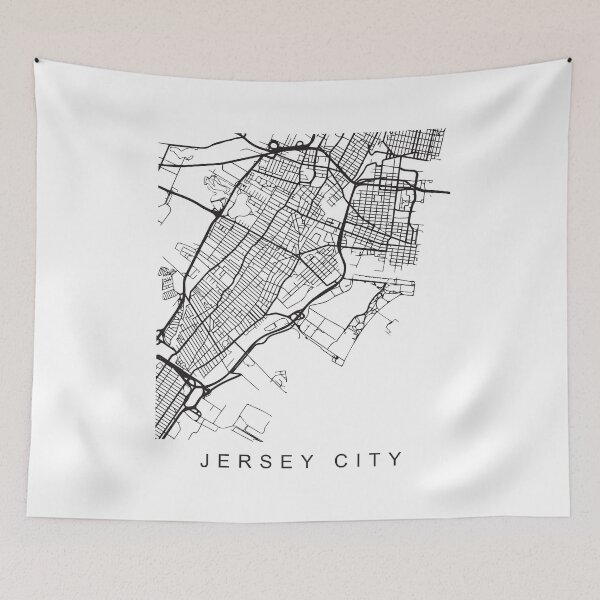 Item preview, Jersey City NJ Minimalist City Street Map Dark Design designed and sold by Andrewkgolf.