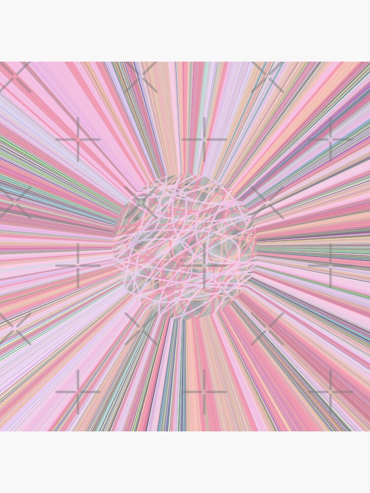 Pastel Planet Burst - Abstract Digital Art in Pastels by OneDayArt