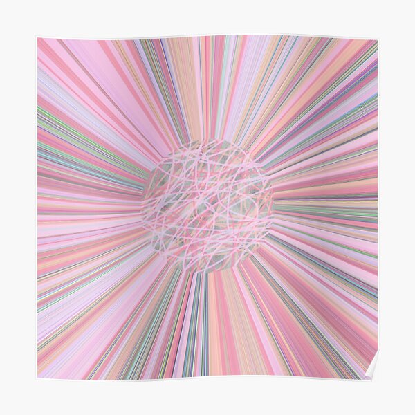 Pastel Planet Burst - Abstract Digital Art in Pastels Poster