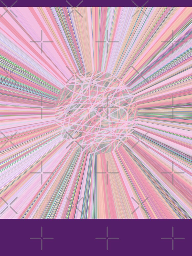 Pastel Planet Burst - Abstract Digital Art in Pastels by OneDayArt