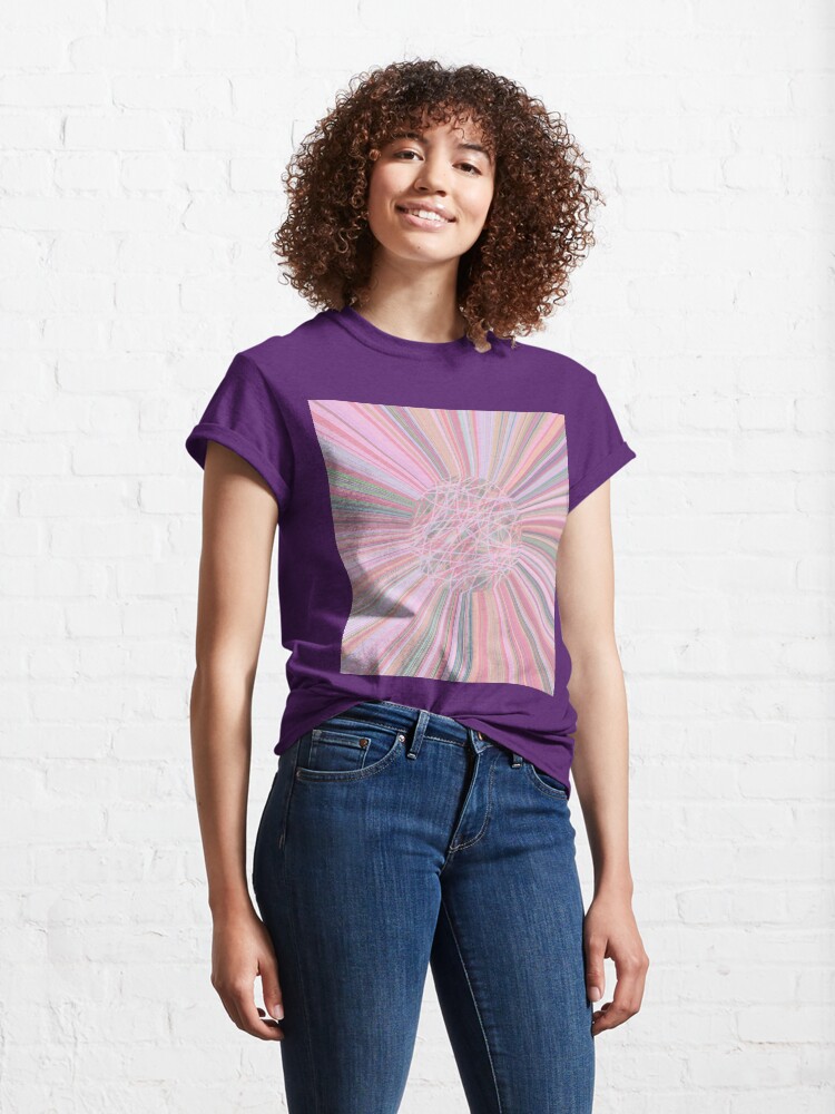 Alternate view of Pastel Planet Burst - Abstract Digital Art in Pastels Classic T-Shirt