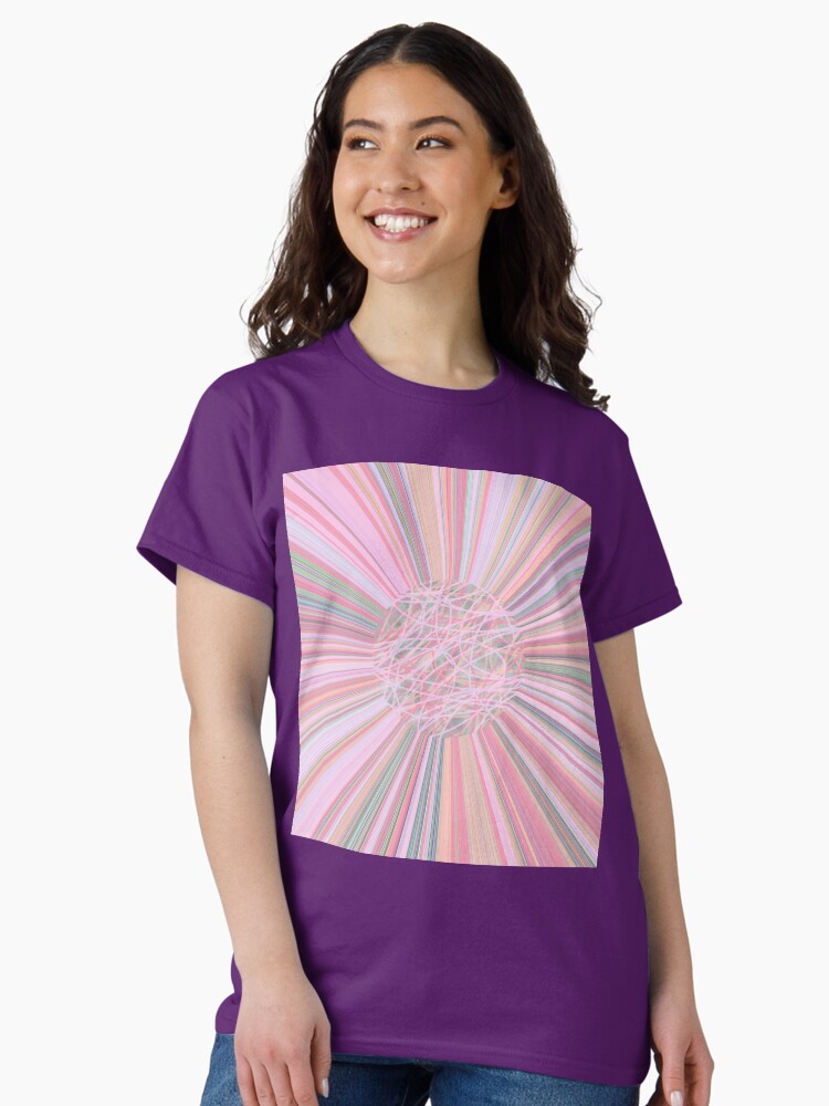 Thumbnail 2 of 7, Classic T-Shirt, Pastel Planet Burst - Abstract Digital Art in Pastels designed and sold by OneDayArt.