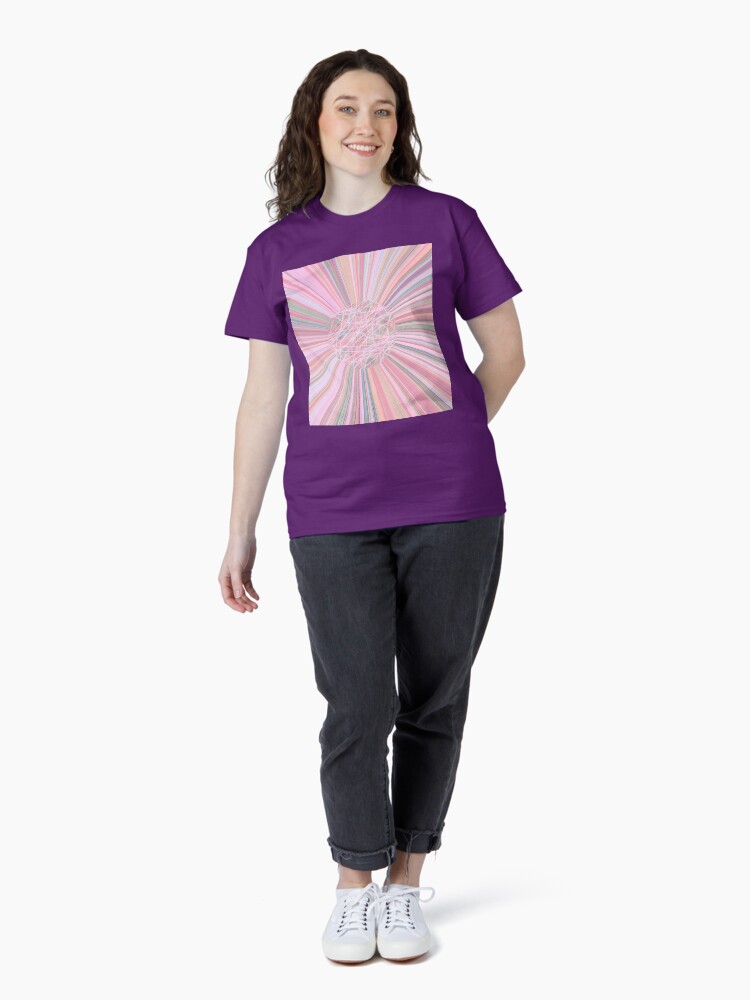 Thumbnail 4 of 7, Classic T-Shirt, Pastel Planet Burst - Abstract Digital Art in Pastels designed and sold by OneDayArt.