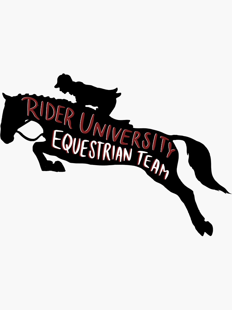 "Rider University Equestrian Team Jumping Horse" Sticker for Sale by dominikki Redbubble