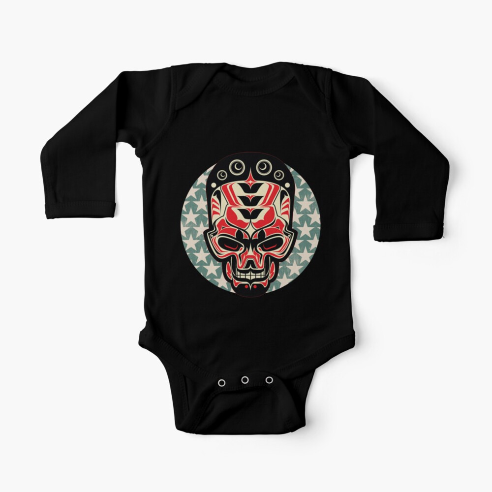 Skull Americana Totem Circular Retro Design Baby One Piece By Kwiebe34 Redbubble