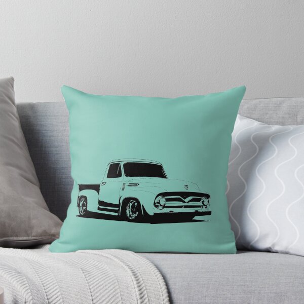 Artikelvorschau, 1955 Ford F-100 - stilisiertes Schwarz auf hellem Hintergrund entworfen und verkauft von mal-photography.