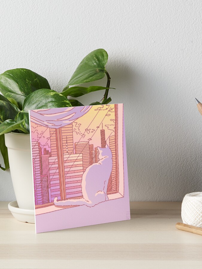 Thumbnail 1 of 2, Art Board Print, City View designed and sold by zatbae.