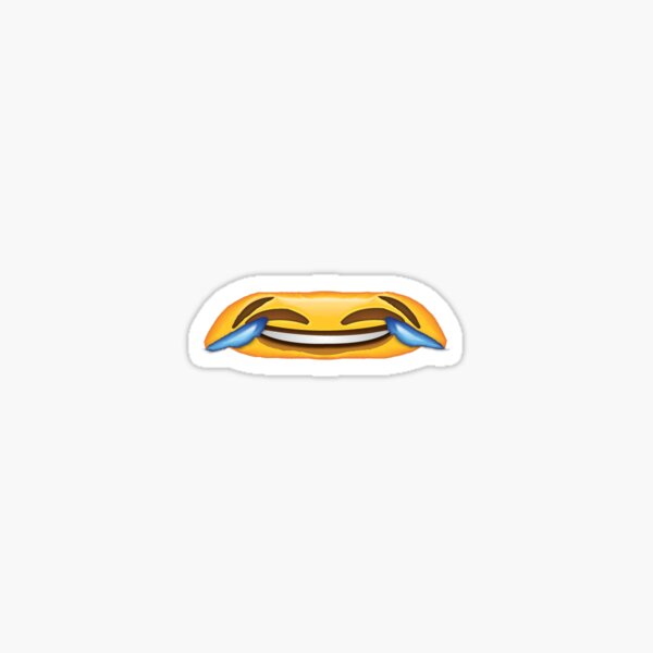 Deflated Crying Laughing Emoji Face Sticker