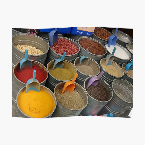 Spices - Old Souk, Fez, Morocco Poster
