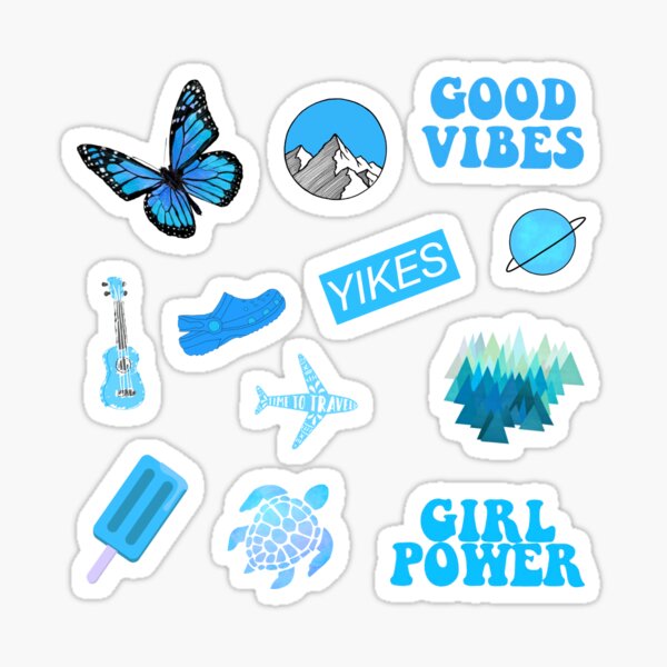 blue aesthetic stickers redbubble