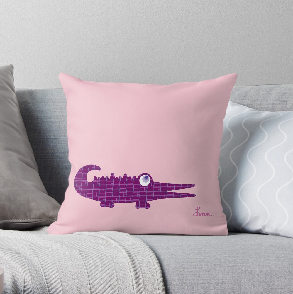 LATER ALLIGATOR - Violet Throw Pillow
