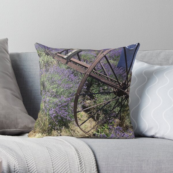 Lavender in summer time Throw Pillow