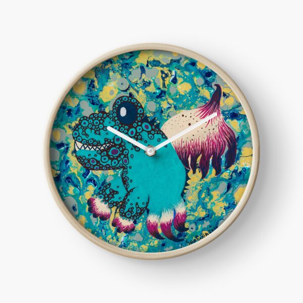 Dinosaur Onion T rex Dino in the kitchen Clock