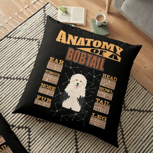 Anatomy Of A Bobtail - Funny Bobtail Design Floor Pillow