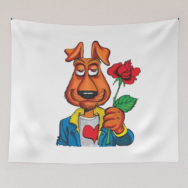 Item preview, Seductive dog with a rose designed and sold by NekoTshirt.