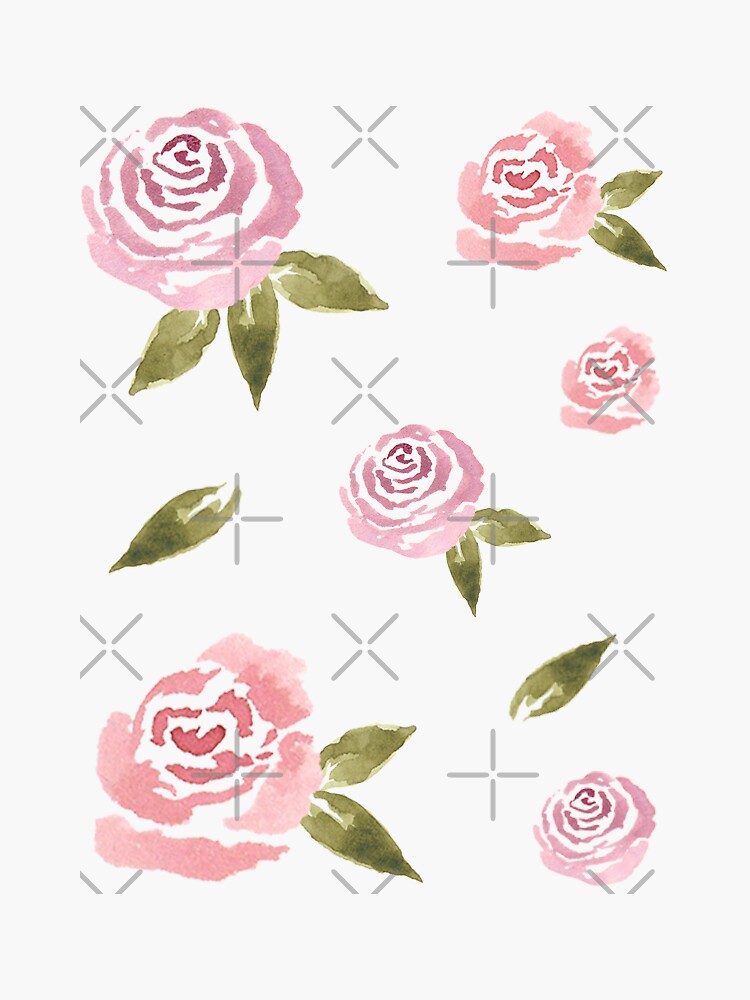 Little Pink Roses ~ Sticker Set by ApricotBlossom