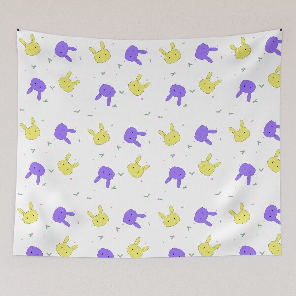 Item preview, purple yellow bunnies designed and sold by Lucilla Jones.