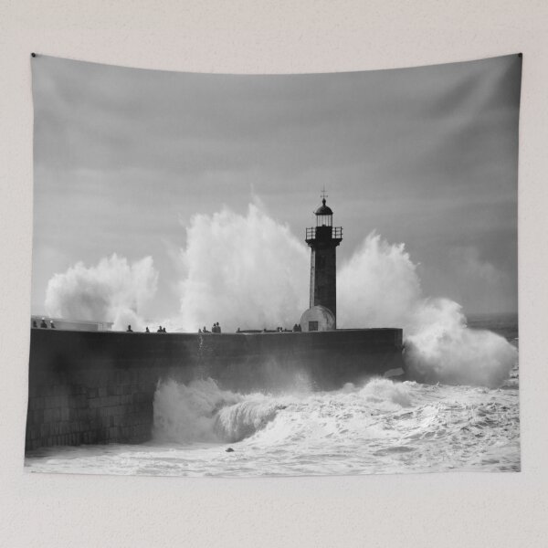 Item preview, Lighthouse in stormy ocean designed and sold by gabriellaksz.