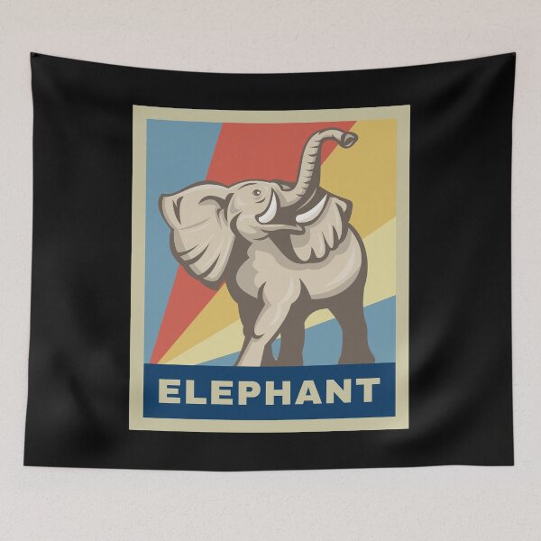 Item preview, Vintage Retro African Elephant Awareness Gift designed and sold by MintedFresh.