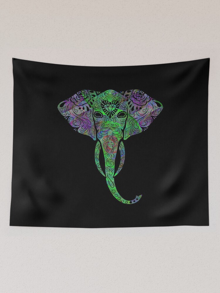 Trippy discount elephant tapestry