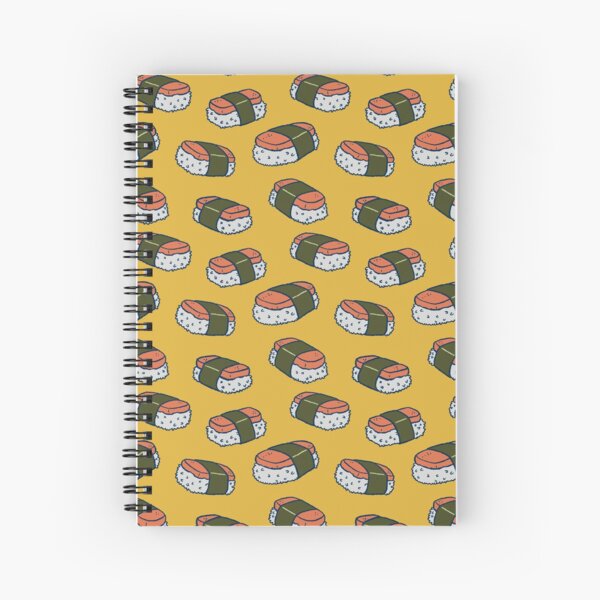 Spam Musubi Sushi Pattern Spiral Notebook