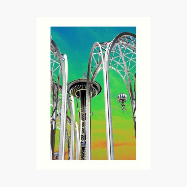 In Front Of The Space Needle. Art Print