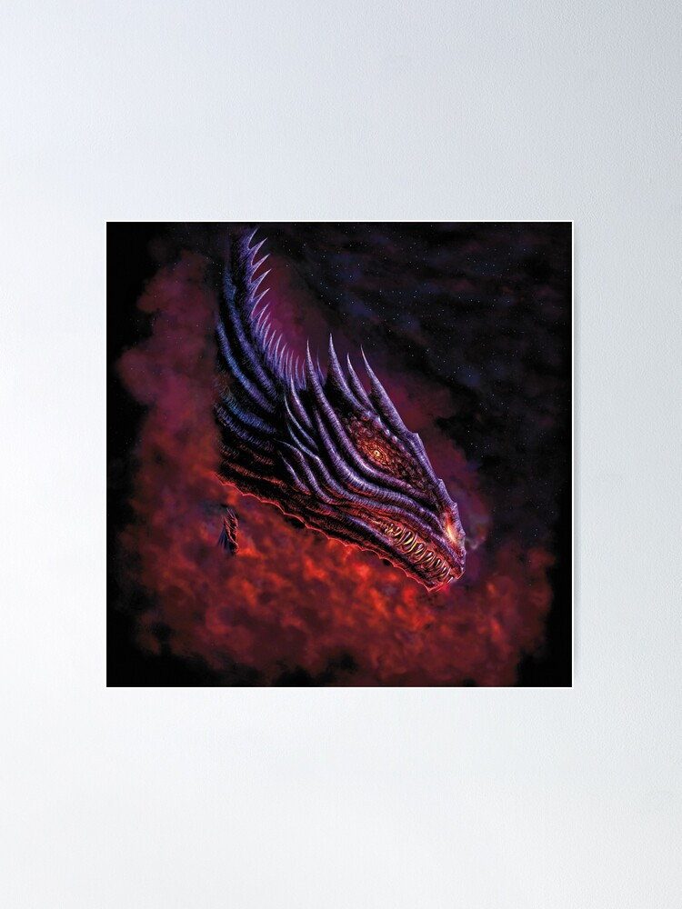 Thumbnail 1 of 3, Poster, Black Dragon (square) designed and sold by Sirielle.