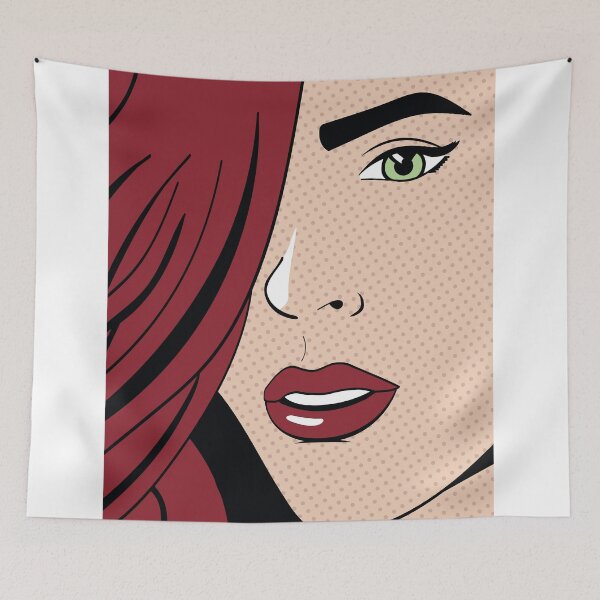 Item preview, Red Hair Retro Vintage Beauty Lady Comic Pop Art designed and sold by lemontee.
