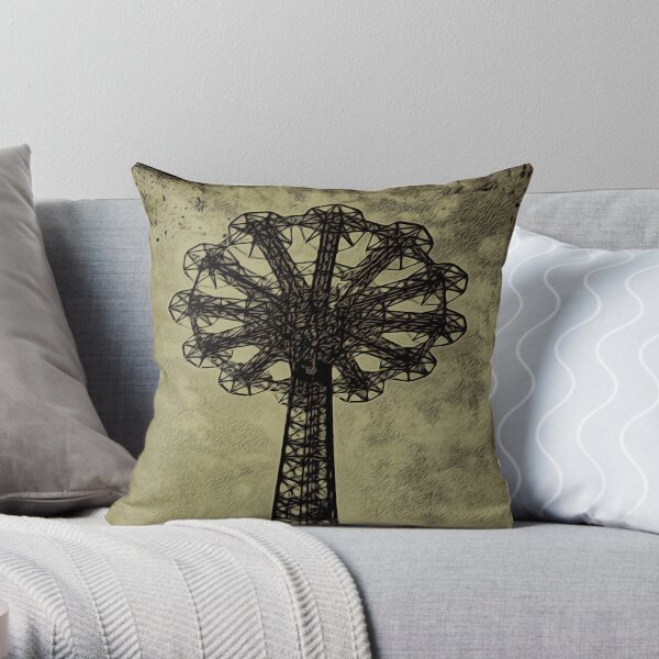 Coney Island Lovers - Bare Bones Parachute Art Photo - Brooklyn Gift Throw Pillow