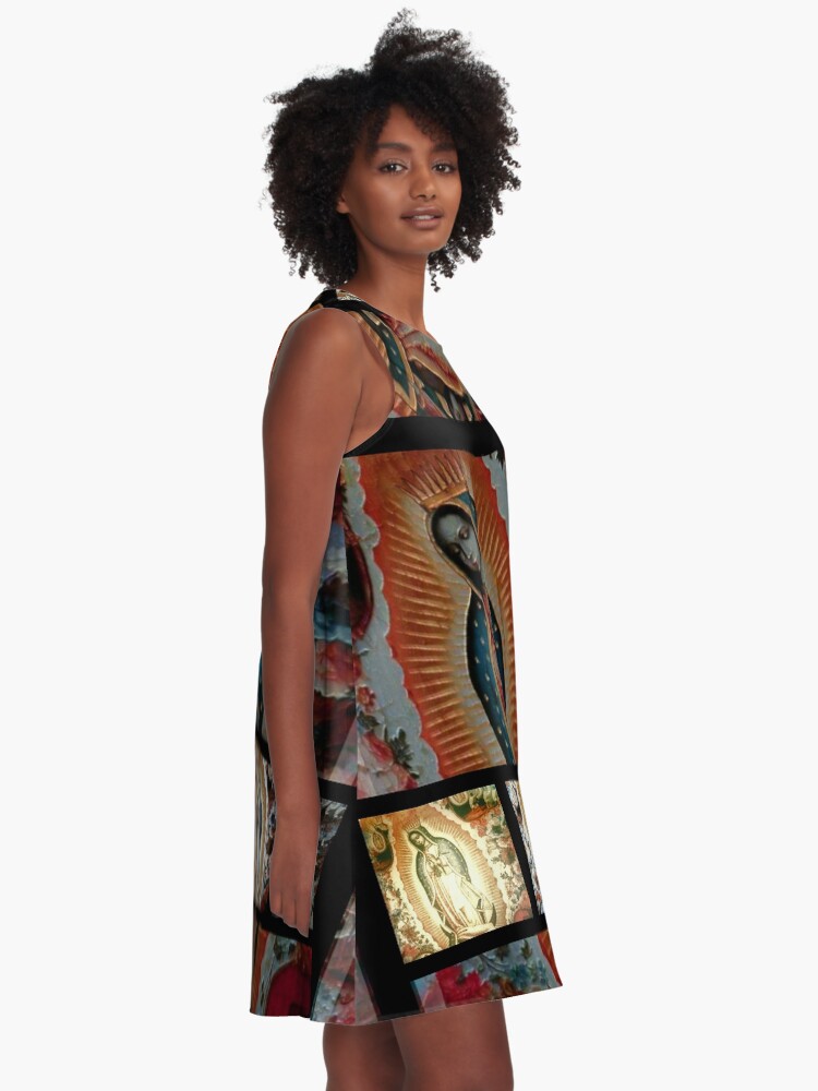 Thumbnail 2 of 4, A-Line Dress, Our Lady Of Guadalupe designed and sold by kinkatstyle.
