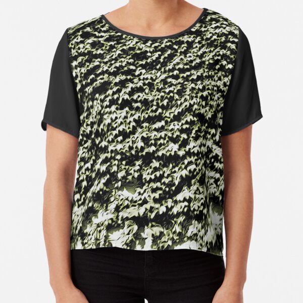 Painted Ivy - Dark Green Art Photo Chiffon Top