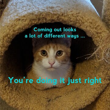 Artwork thumbnail, Coming Out Kitty says ... (turquoise text) by Think Again Training and Consulting