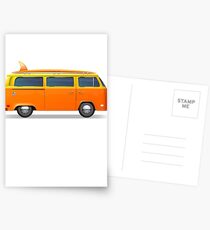 vw combi surf orange Postkarten