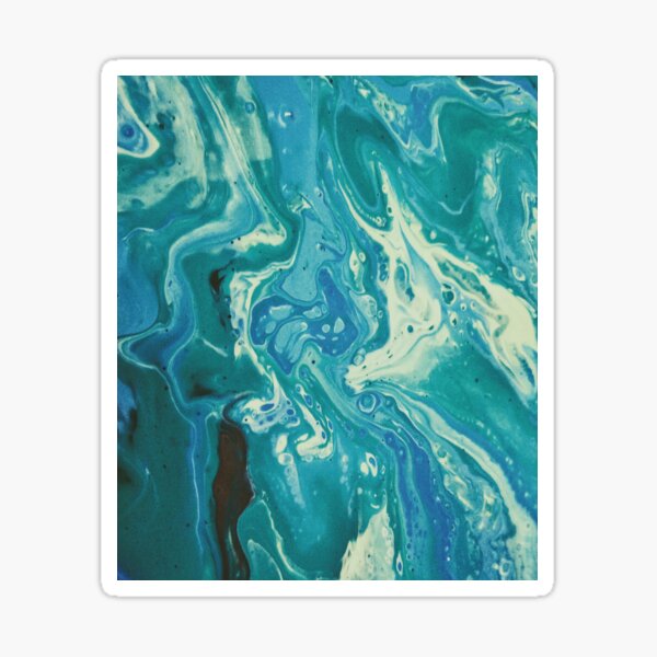 Mint Pool - Abstract Acrylic Art Sticker