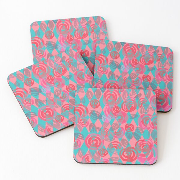 Item preview, Argyle Pattern with pink abstract flowers  designed and sold by Irina Ivanova.