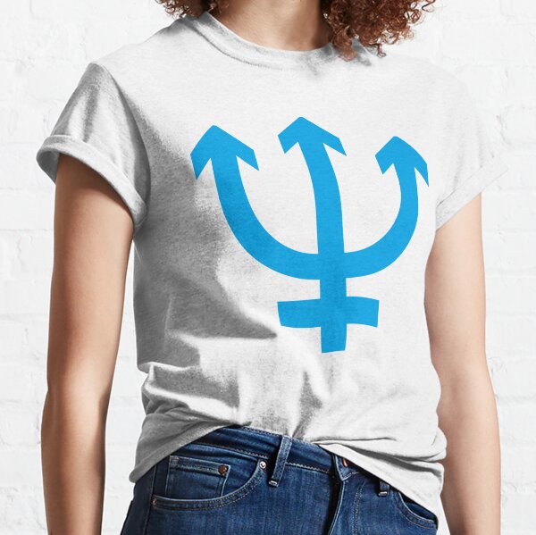 ♆ Neptune alchemical symbol for bismuth/tinglass U+2646 ♆ Classic T-Shirt