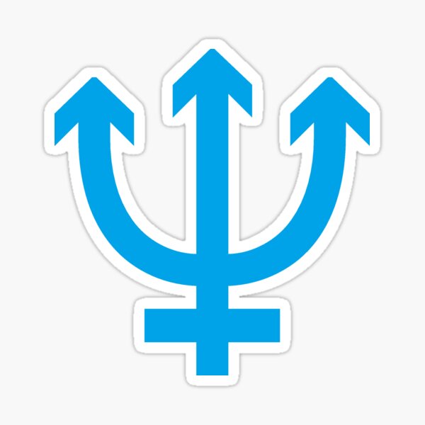 ♆ Neptune alchemical symbol for bismuth/tinglass U+2646 ♆ Sticker