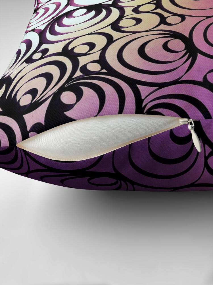 Thumbnail 2 of 4, Pillow, Groovy Circles - Psychedelic Geometric Art Photography designed and sold by OneDayArt.