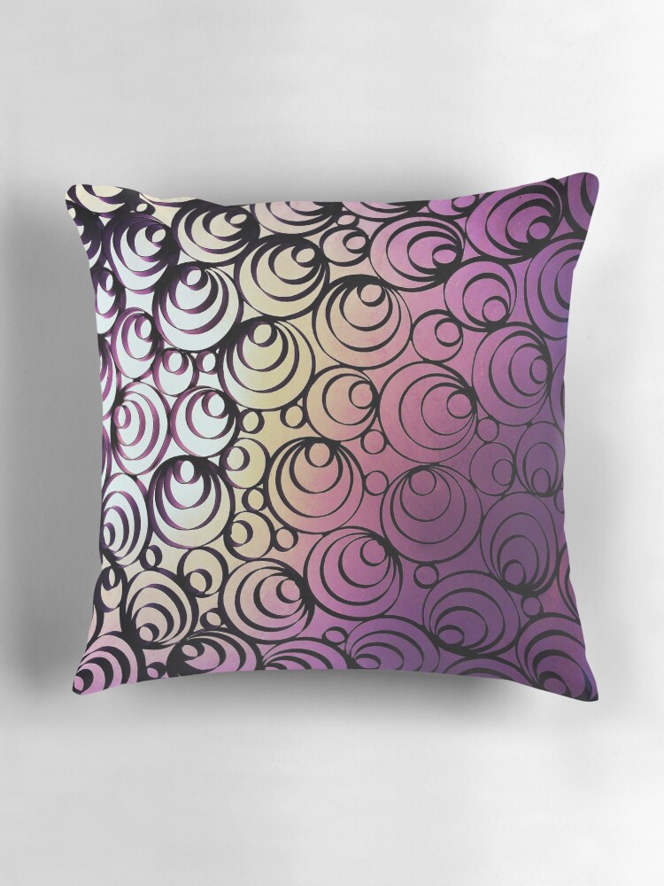 Thumbnail 3 of 4, Pillow, Groovy Circles - Psychedelic Geometric Art Photography designed and sold by OneDayArt.