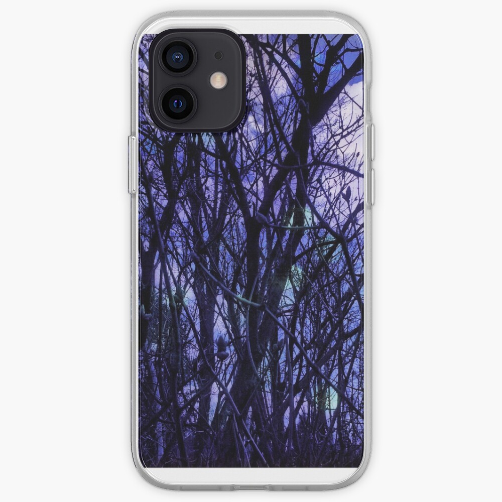 Dark Purple Forest - Purple Blue and Black Bare Tree Landscape iPhone Case & Cover