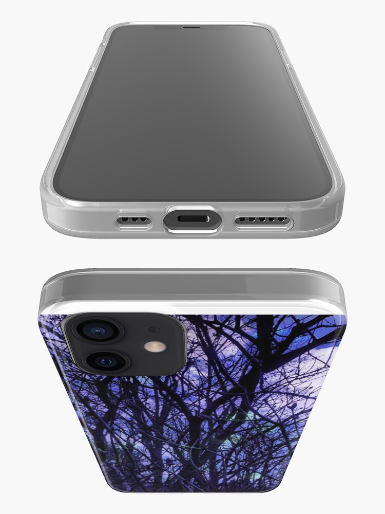 Alternate view of Dark Purple Forest - Purple Blue and Black Bare Tree Landscape iPhone Case & Cover