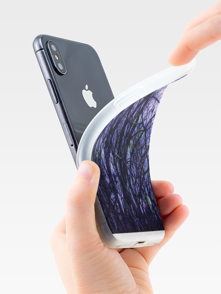 Alternate view of Dark Purple Forest - Purple Blue and Black Bare Tree Landscape iPhone Case & Cover
