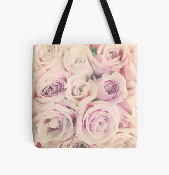 Gift for Gardener - Pink Rose Blush Pastel Gift - Floral Present All Over Print Tote Bag