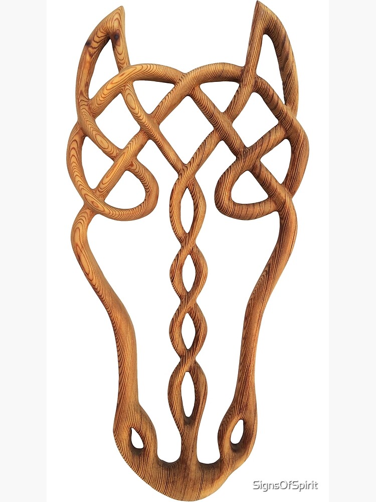 Celtic Knot Horse Wood Carving Epona Celtic Horse Goddess Symbol