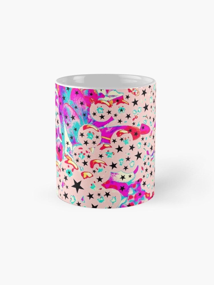 Thumbnail 4 of 6, Coffee Mug, Starry and Sweet - Galactic Stars Neon Art designed and sold by OneDayArt.